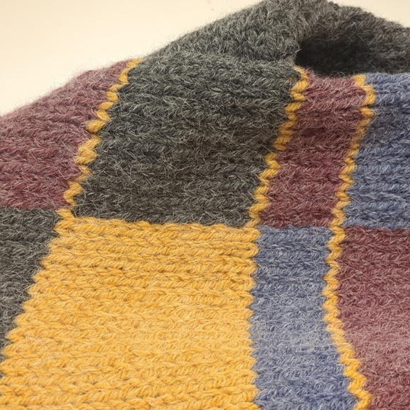 Cabincore M/L Patchwork Fisherman Style Knit Crewneck Size Medium/Large - Picture 10 of 17